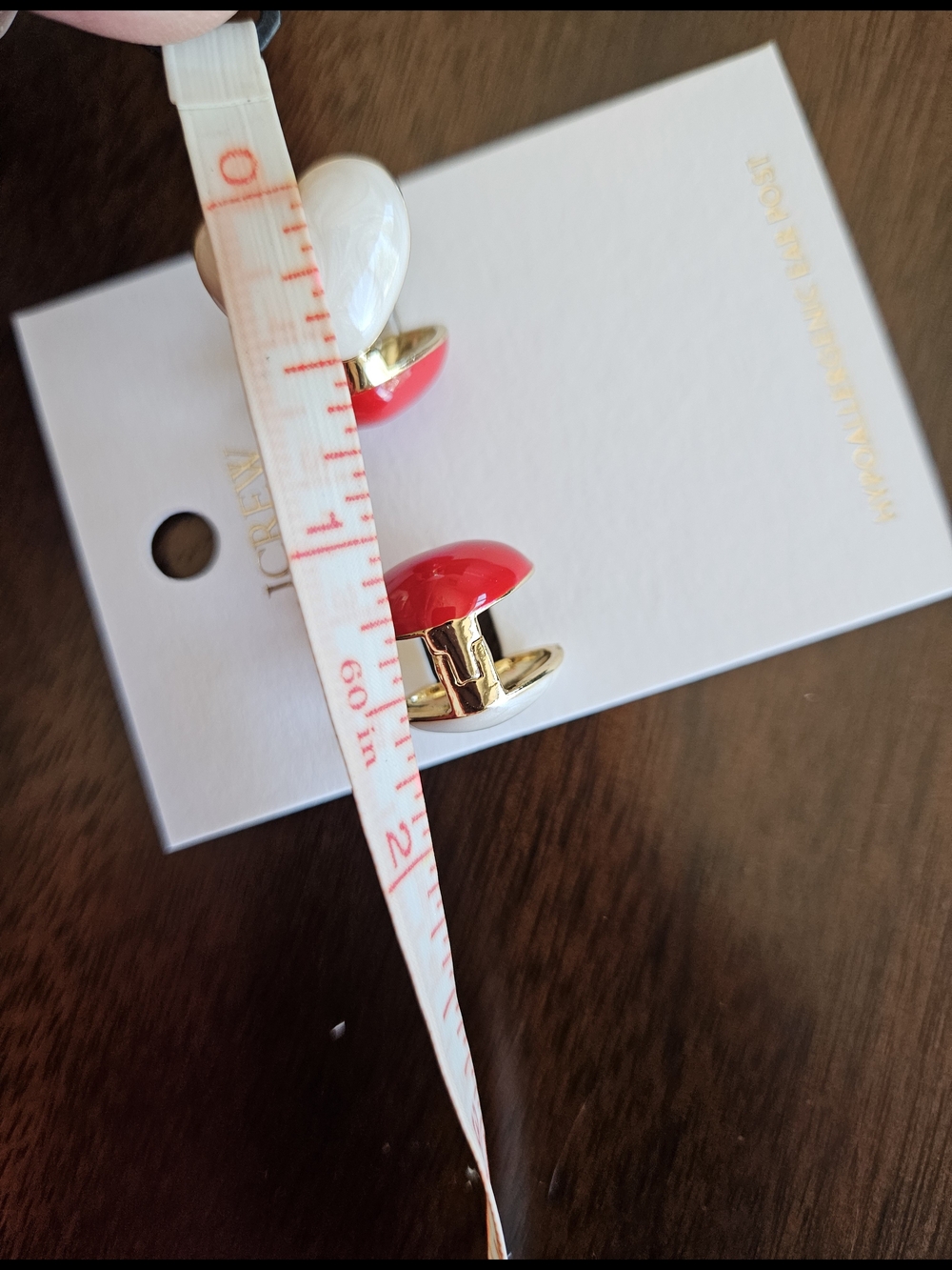 J.Crew Double Sided Heart Stud Earrings, White/ Red - Picture 8 of 8